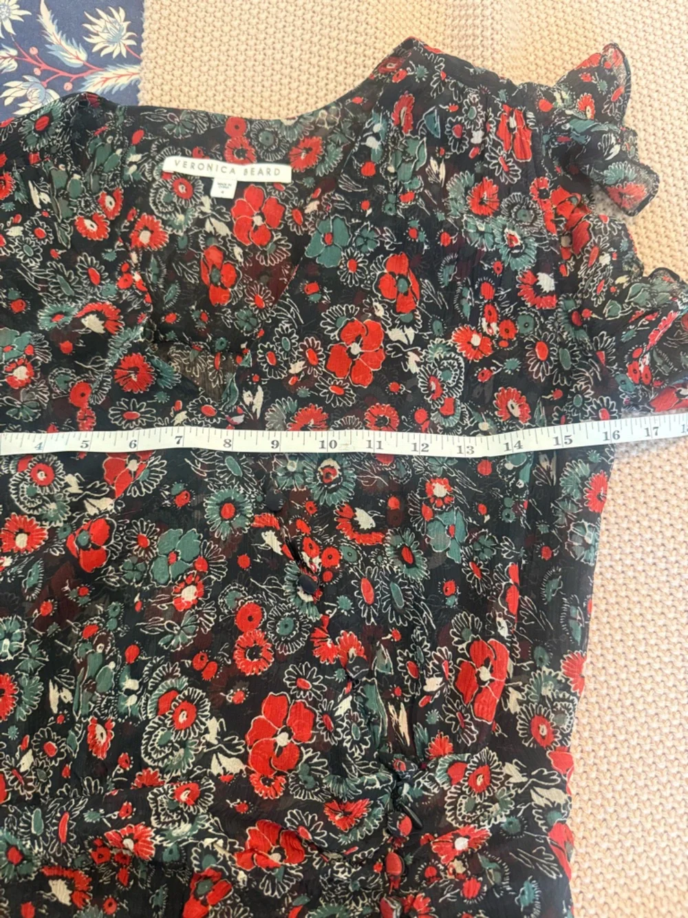 Veronica Beard Cecile Ruched Floral Silk Dress size 4